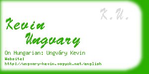 kevin ungvary business card